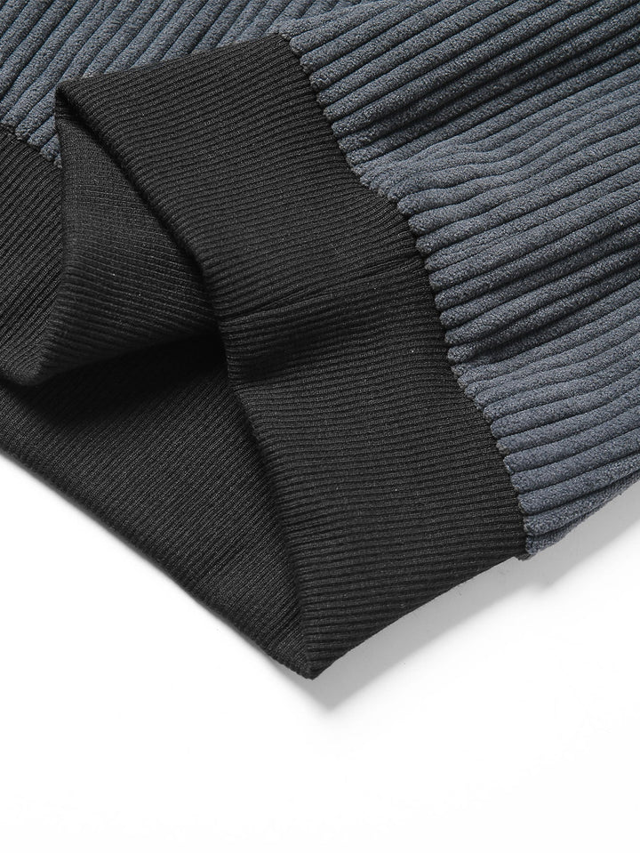 Herrarnas Corduroy Polo Sweatshirt – Avslappnad Retro Lager för Höst och Vinter