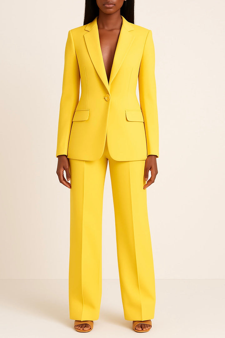 Damernas skräddarsydda blazer och vida byxor set