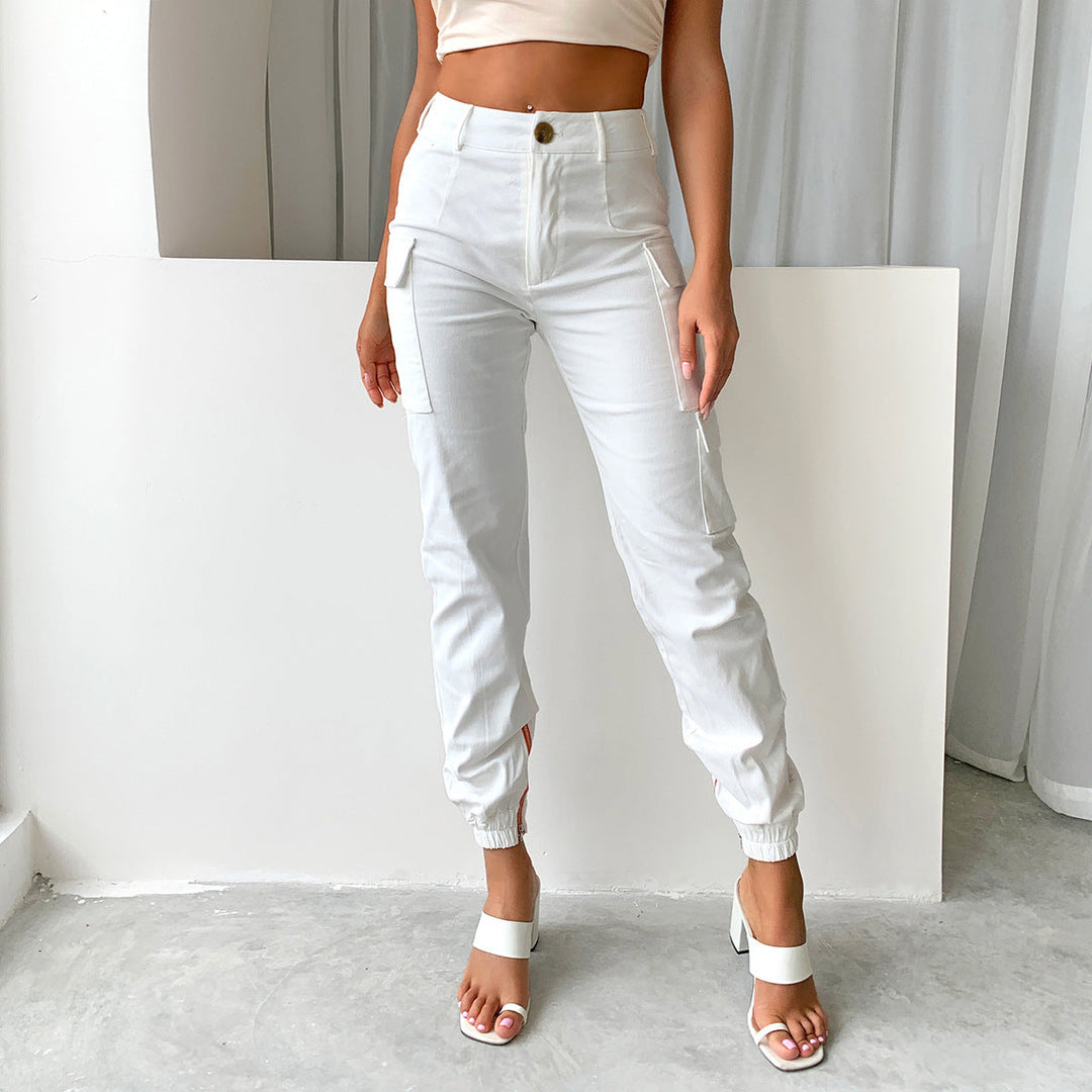 Kvinnors Cargo Byxor Tapered Pocket Utility Fit