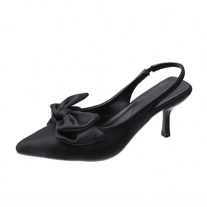 Kvinnors Båge Slingback Pumps Spetsig Kitten Heel