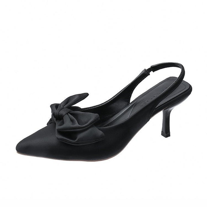 Kvinnors Båge Slingback Pumps Spetsig Kitten Heel