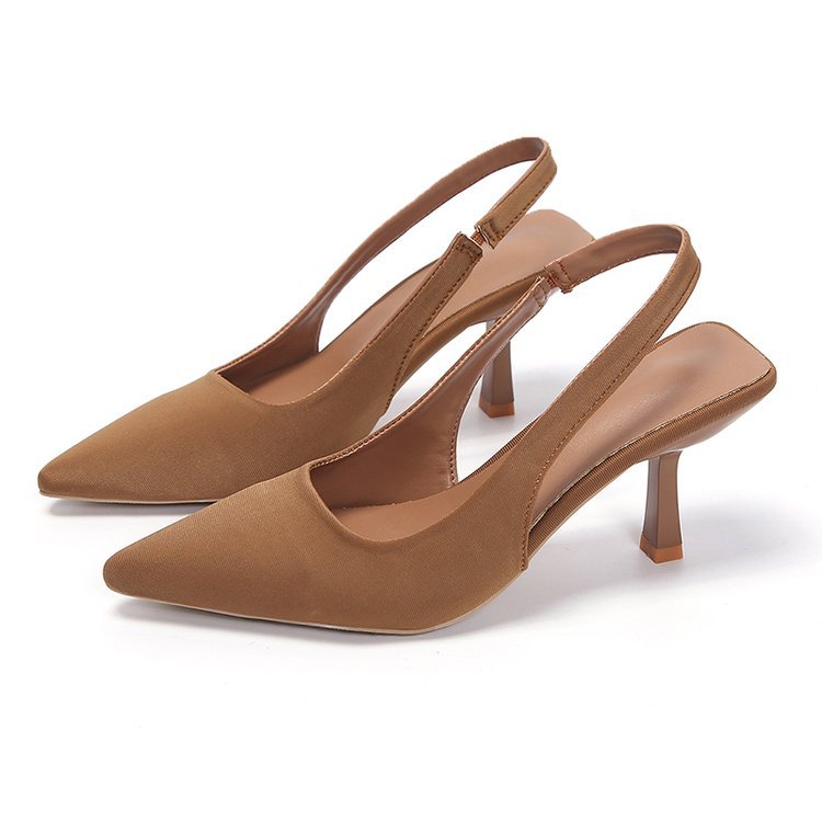 Kvinnors Spetsiga Slingback Pumps Eleganta Låga Klackskor