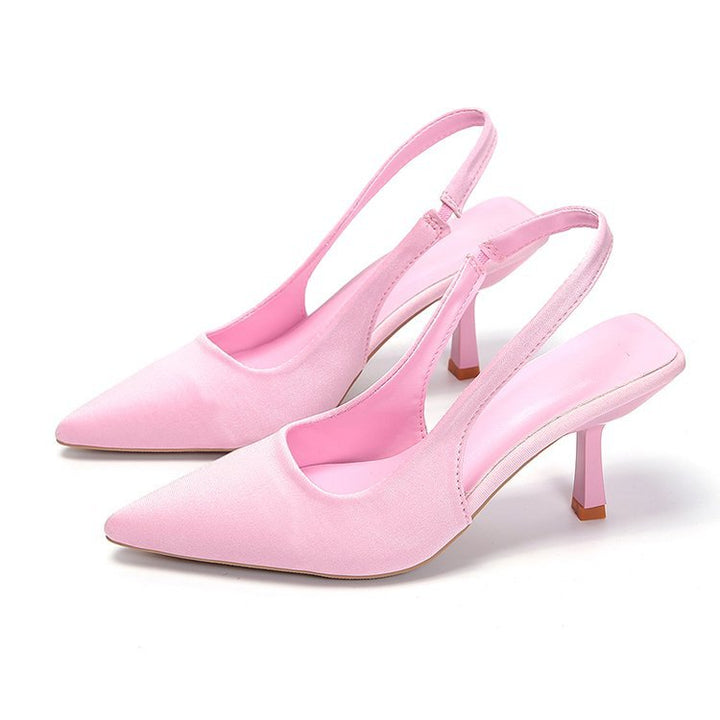 Kvinnors Slingback Pumps Spetsig Tå Låg Klack Skor