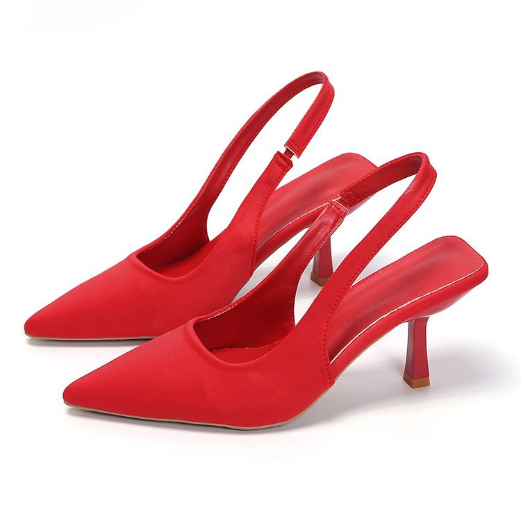 Kvinnors Slingback Pumps Spetsig Tå Låg Klack Skor
