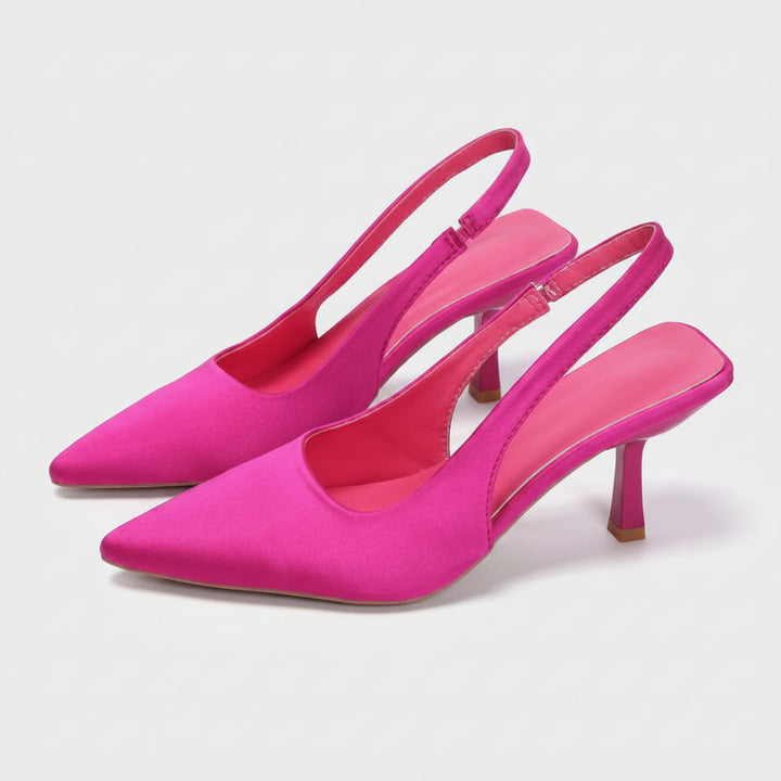Kvinnors Slingback Pumps Spetsig Tå Låg Klack Skor
