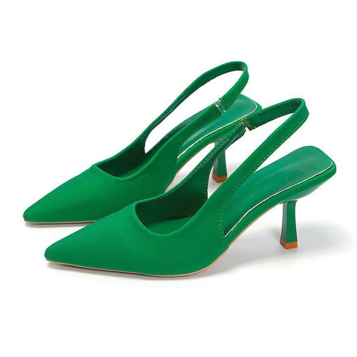 Kvinnors Slingback Pumps Spetsig Tå Låg Klack Skor