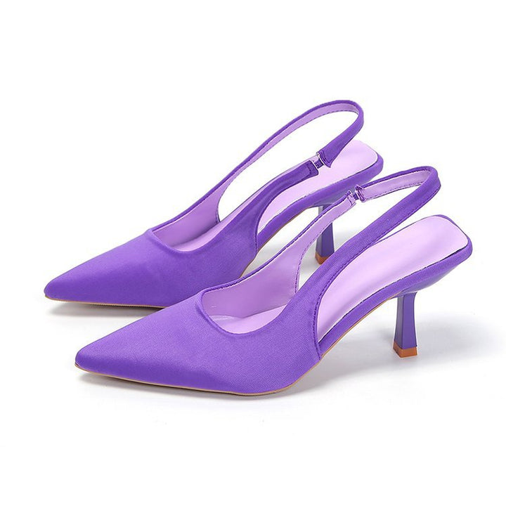 Kvinnors Spetsiga Slingback Pumps Eleganta Låga Klackskor
