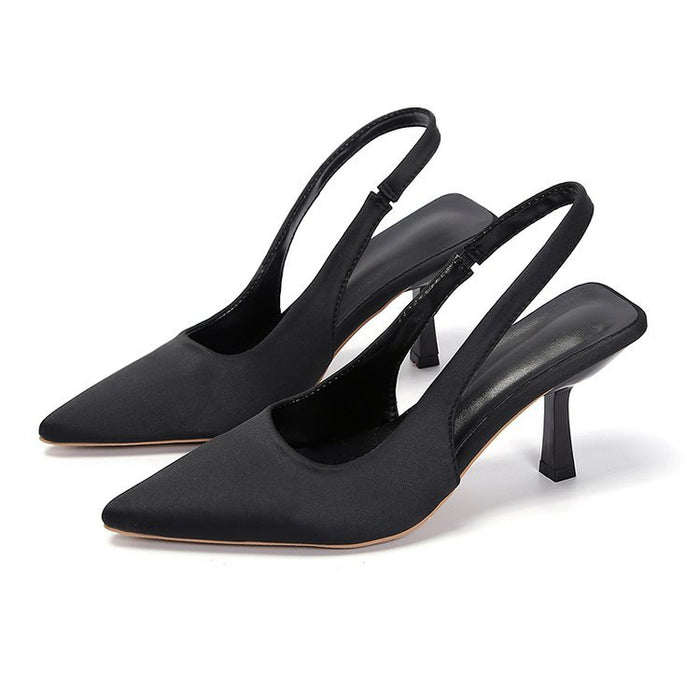 Kvinnors Spetsiga Slingback Pumps Eleganta Låga Klackskor