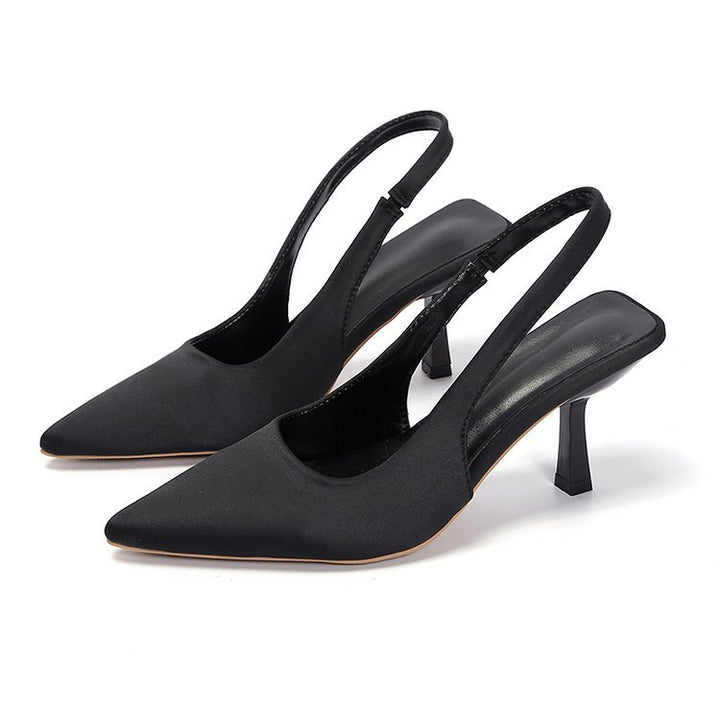 Kvinnors Spetsiga Slingback Pumps Eleganta Låga Klackskor