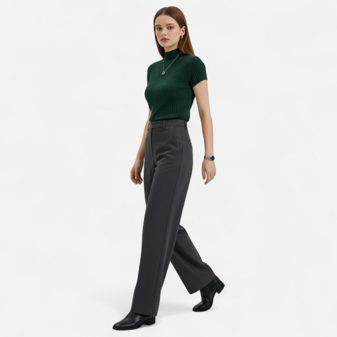 Valmonti | Damstickad Blus – Kortärmad Turtleneck Elegans