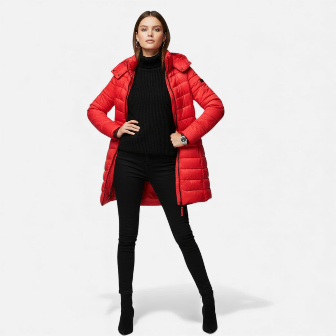 Valmonti | Dam Puffer Kviltad Slim Mid-Length Jacka