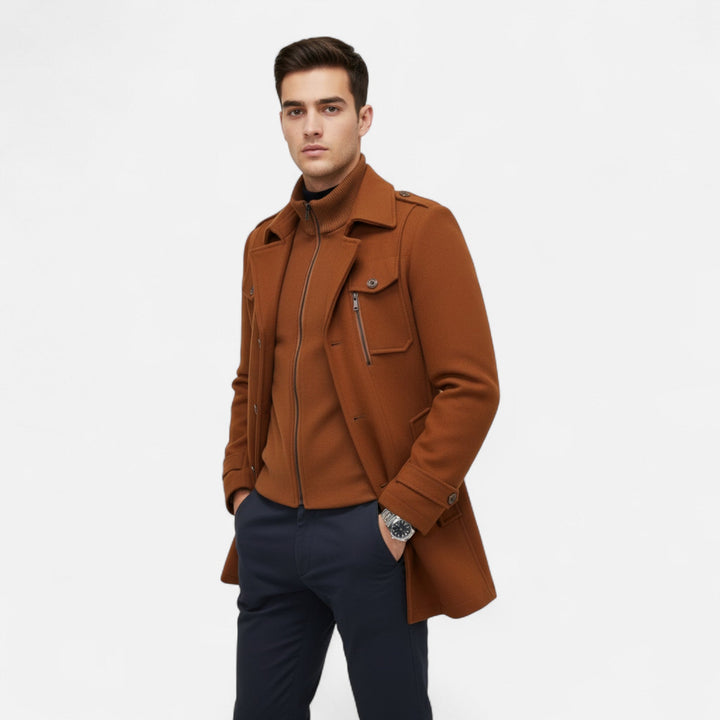 Valmonti | Herrens Slim-Fit Tweed Kappa