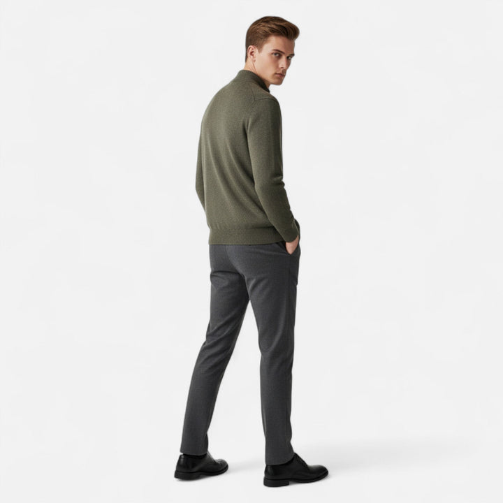 Valmonti | Herrcardigan – Merinoull med Dragkedja Elegans