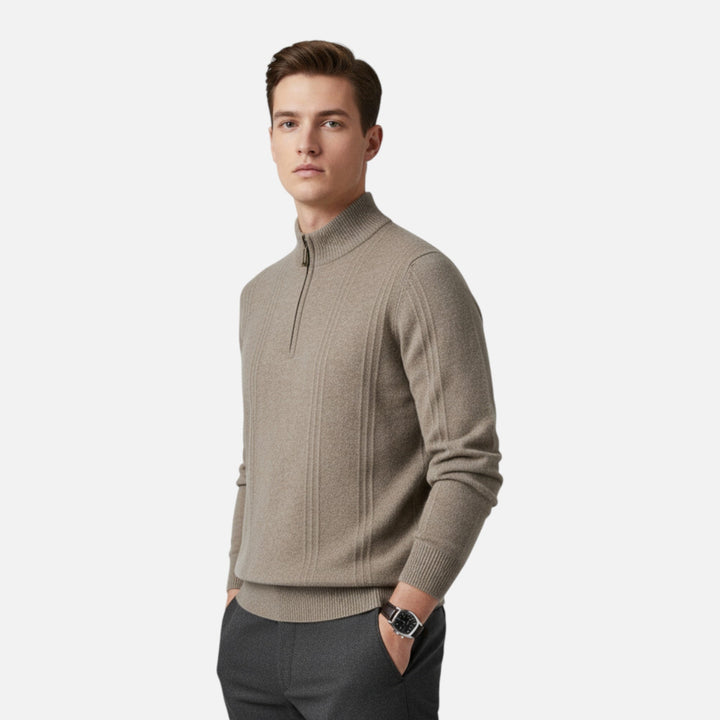 Valmonti | Herrtröja – Ribbad Halvdraget Elegans