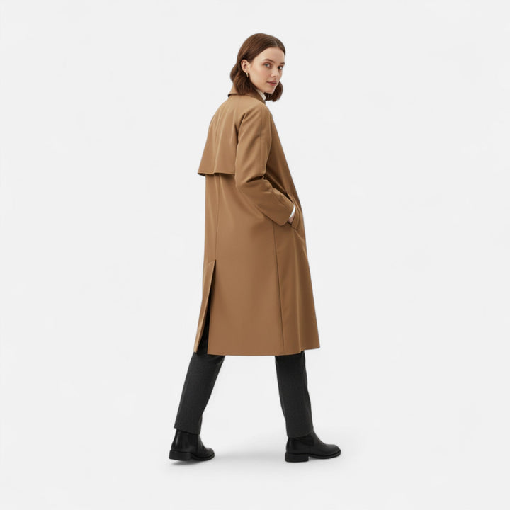 Valmonti | Damernas Långa Trench Coat – Retro Arv