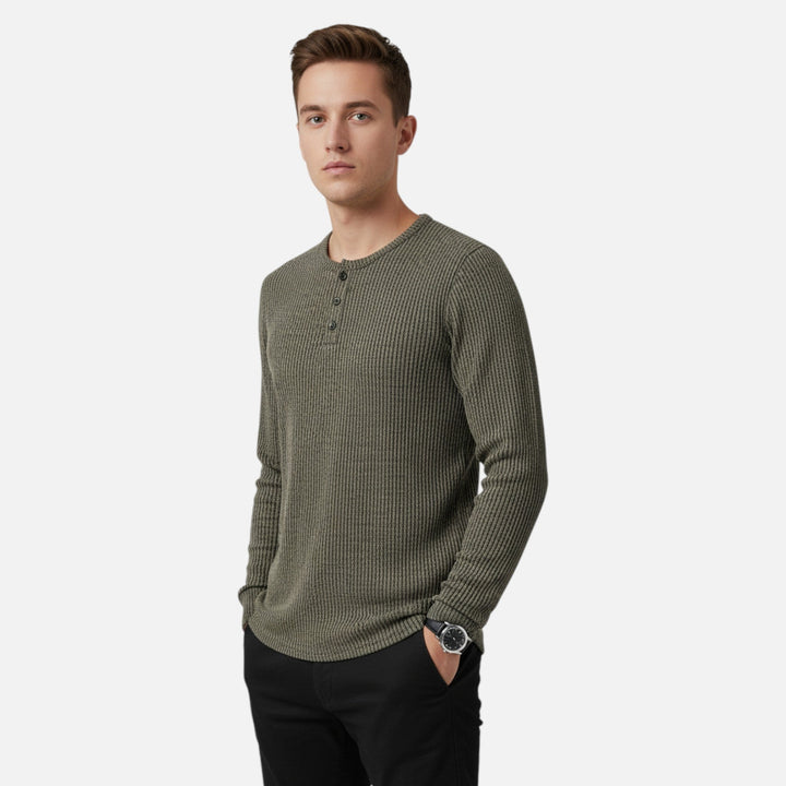 Valmonti | Herrs Kabelstickad Henley Tröja