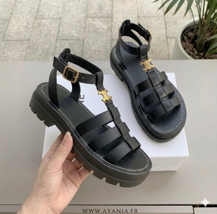 Kvinnors Gladiator Rem Sandaler Chunky Sula Sommar Flats