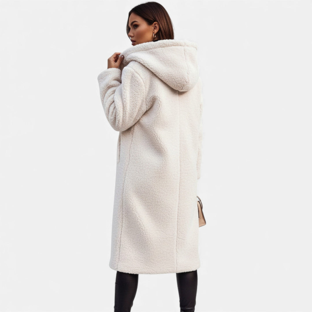 Valmonti | Damens Plysch Falsk-Fleece Lång Kappa