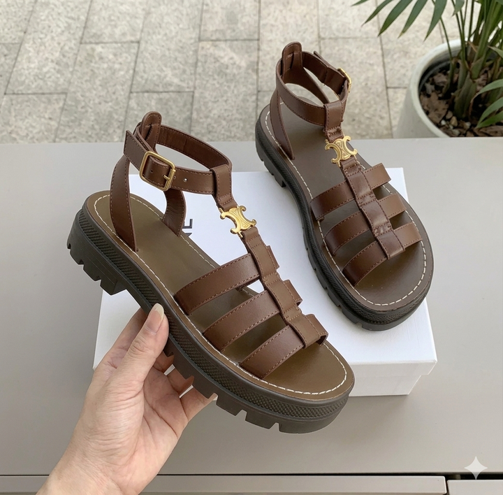 Kvinnors Gladiator Rem Sandaler Chunky Sula Sommar Flats