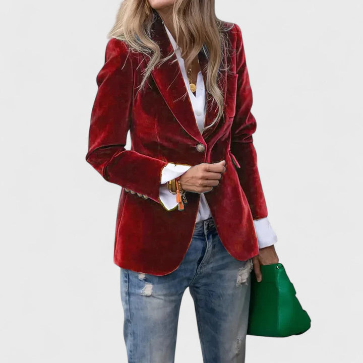Kvinnors skräddarsydda blazer med en knapp – Smart kontorslager för alla säsonger