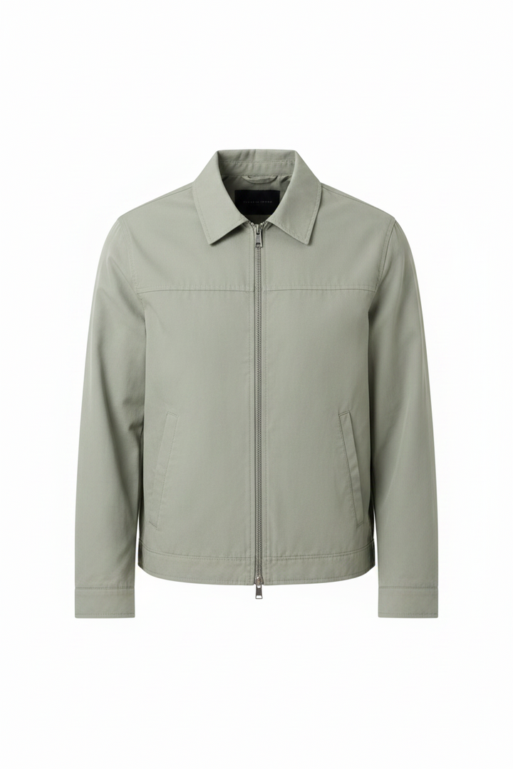 Herrars Zip-Front Harrington Jacka – Lättviktig Smart Casual Lager för Vår och Höst
