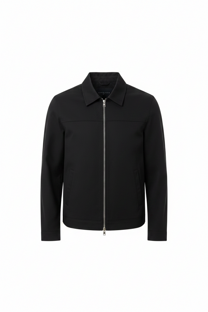 Herrars Zip-Front Harrington Jacka – Lättviktig Smart Casual Lager för Vår och Höst