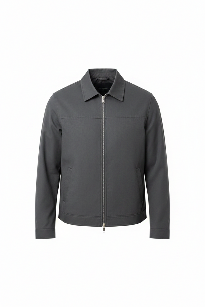 Herrars Zip-Front Harrington Jacka – Lättviktig Smart Casual Lager för Vår och Höst