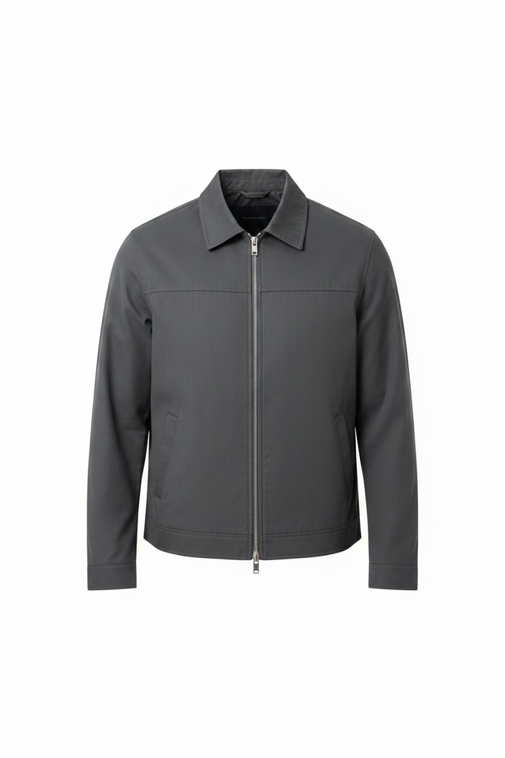 Herrars Zip-Front Harrington Jacka – Lättviktig Smart Casual Lager för Vår och Höst
