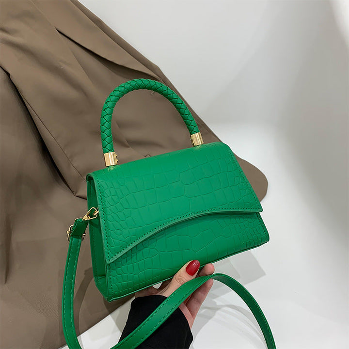 Kvinnors Croc Texturerad Handväska Strukturerad Lock Crossbody Rem