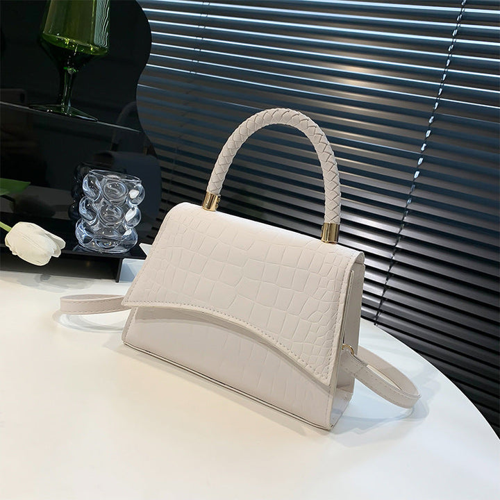 Kvinnors Croc Texturerad Handväska Strukturerad Lock Crossbody Rem