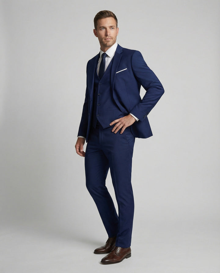 Herrarnas Slim-Fit Formella Kostym – Modern Tre-Dels Skrädderi för Bröllop och Affärer