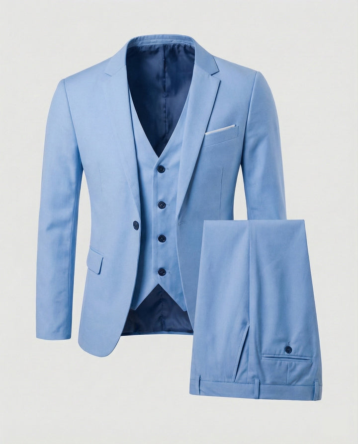Herrarnas Slim-Fit Formella Kostym – Modern Tre-Dels Skrädderi för Bröllop och Affärer