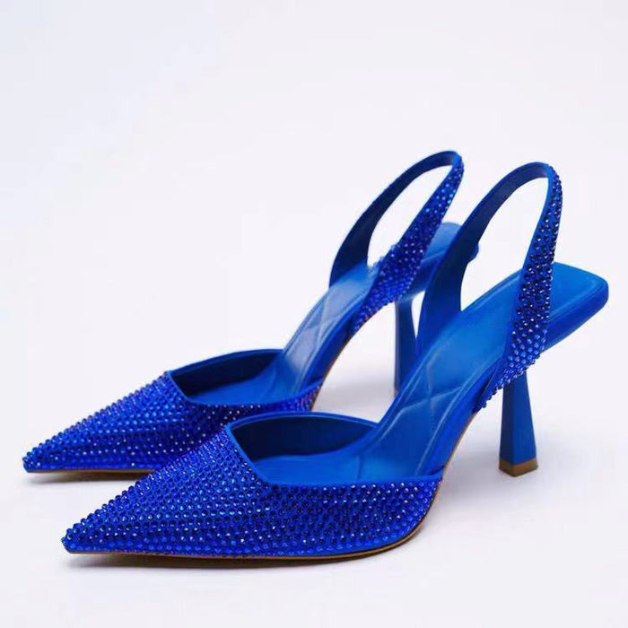 Kvinnors Dekorerade Slingback Pumps Spetsig Hög Klack