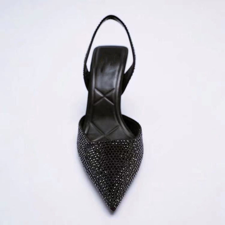 Kvinnors Dekorerade Slingback Pumps Spetsig Hög Klack