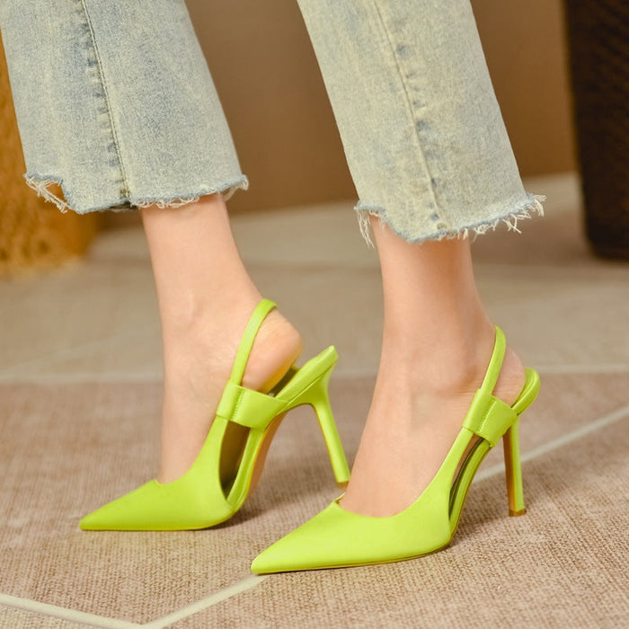 Kvinnors Spetsiga Slingback Pumps med Smal Stiletto Klack