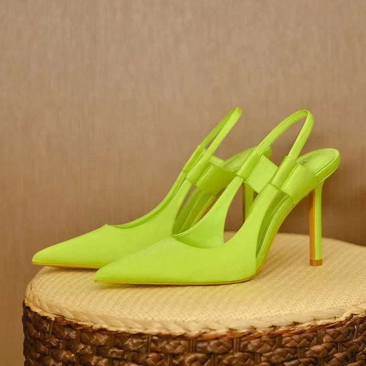 Kvinnors Spetsiga Slingback Pumps med Smal Stiletto Klack