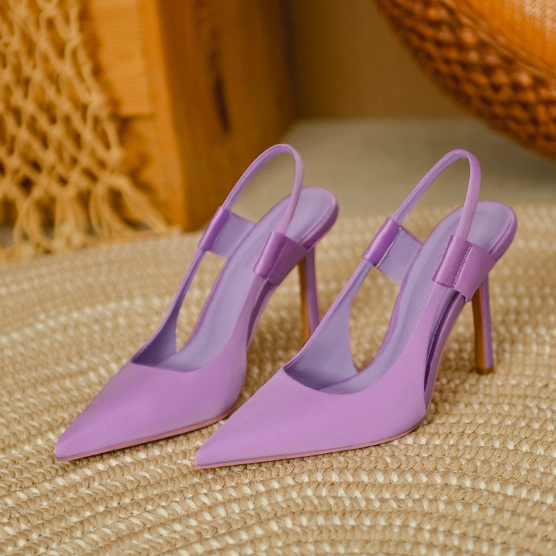 Kvinnors Spetsiga Slingback Pumps med Smal Stiletto Klack