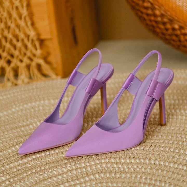 Kvinnors Spetsiga Slingback Pumps med Smal Stiletto Klack