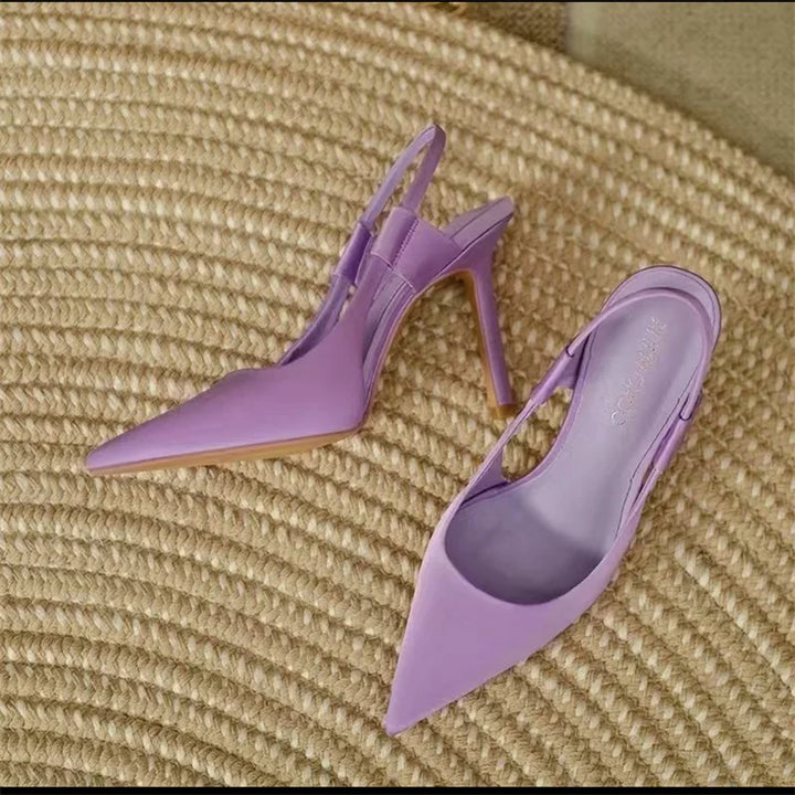 Kvinnors Spetsiga Slingback Pumps med Smal Stiletto Klack