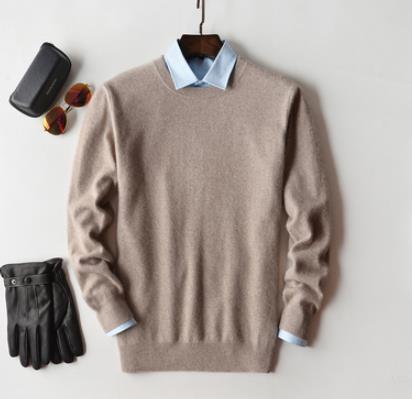Herrarnas Cashmere Pullover – Raffinerad Rundhalsstickad för Affärs- och Helgbruk