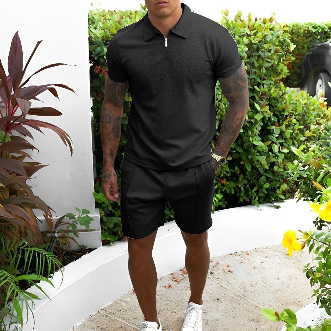 Herrpolo och shorts sommarset Lättviktig Andningsbar Avslappnad Smart Fit Outfit