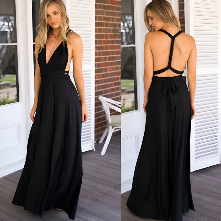 Kvinnors Multiway Wrap Maxi Klänning Konvertibel Elegant Aftonklänning