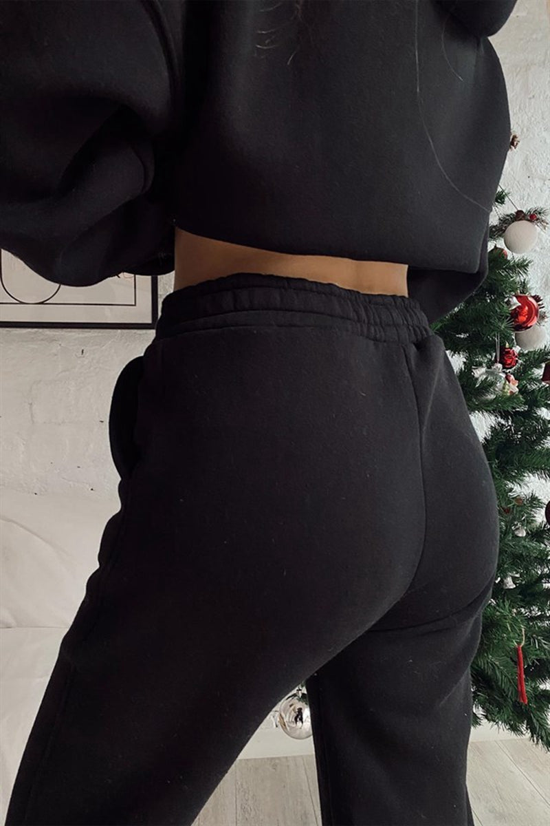 Dam Hoodie och Sweatpants Set – Mjuk Bekväm Andningsbar Avslappnad Lounge Varje Dags Träningsdräkt