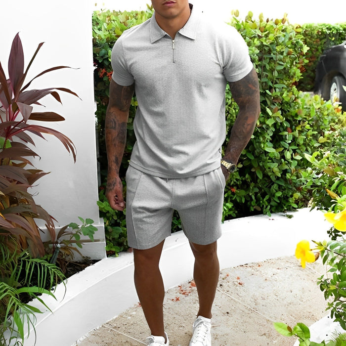 Herrpolo och shorts sommarset Lättviktig Andningsbar Avslappnad Smart Fit Outfit