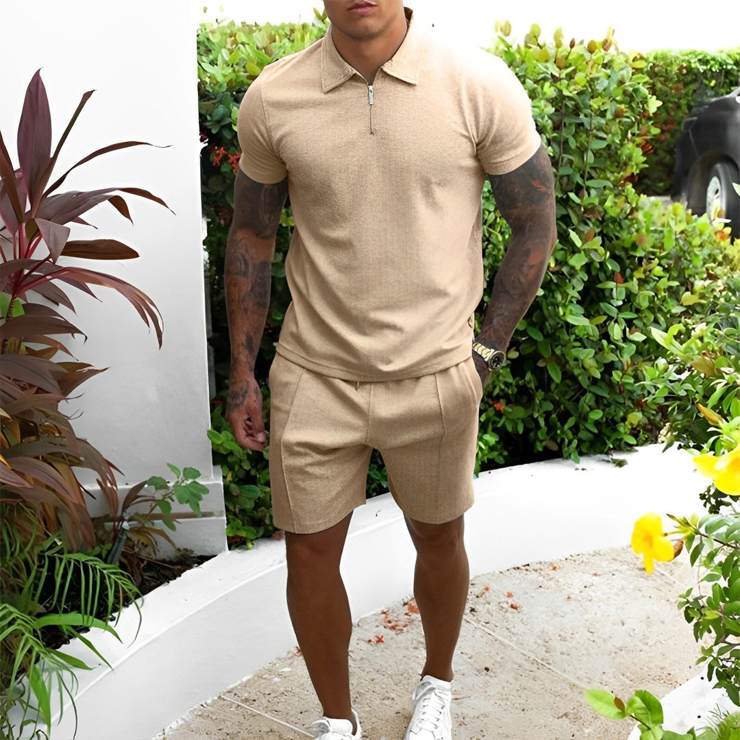 Herrpolo och shorts sommarset Lättviktig Andningsbar Avslappnad Smart Fit Outfit