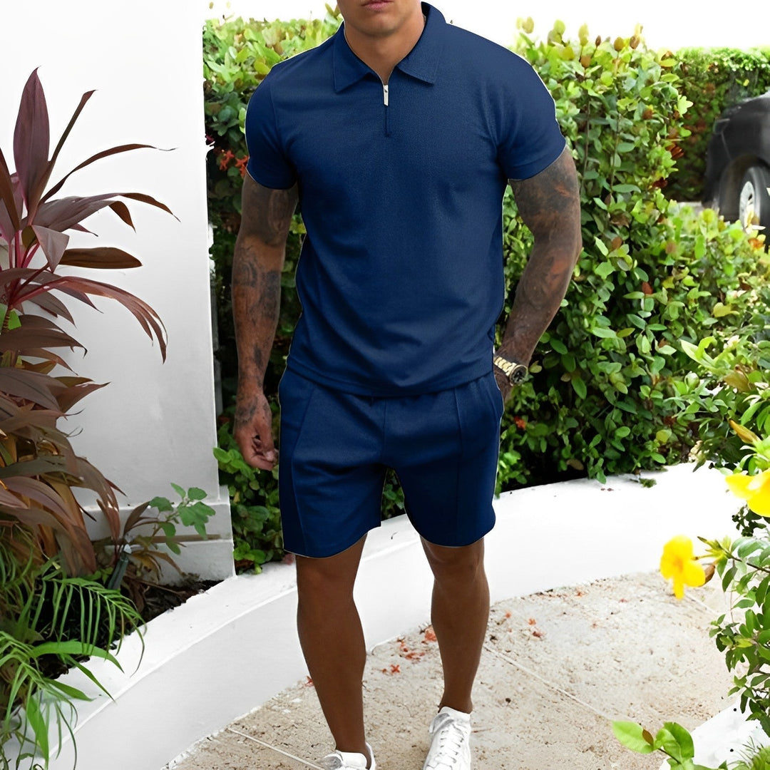 Herrpolo och shorts sommarset Lättviktig Andningsbar Avslappnad Smart Fit Outfit
