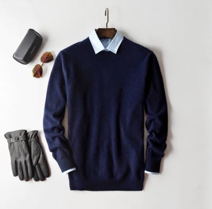 Herrarnas Cashmere Pullover – Raffinerad Rundhalsstickad för Affärs- och Helgbruk
