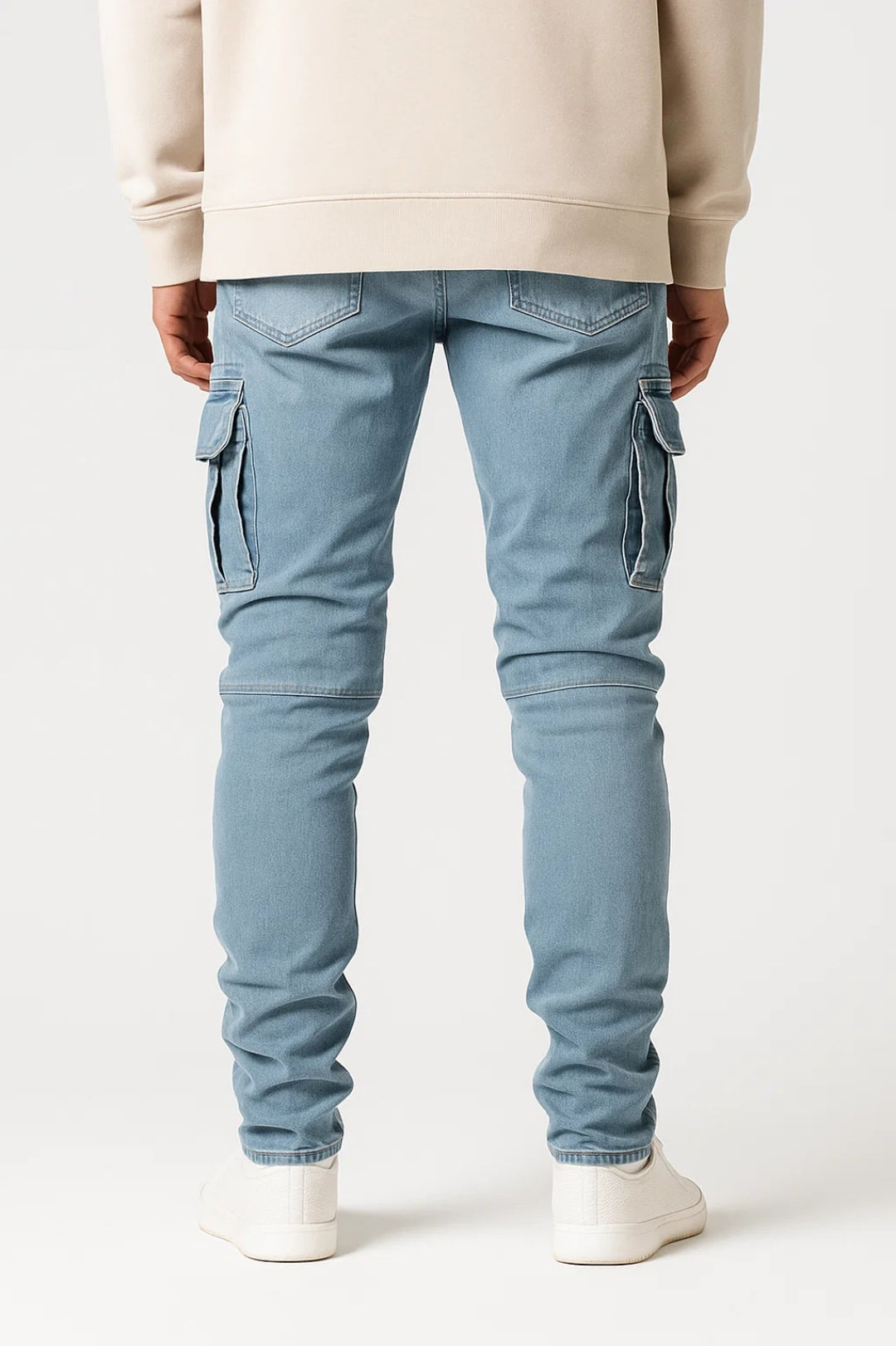 Herrers Tapered Cargo Jeans med Nyttopocket Street Fit