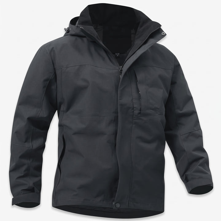 Herrars Vattenavvisande Huva Softshell Jacka – Flexibel Utomhuslager för Pendling och Promenader