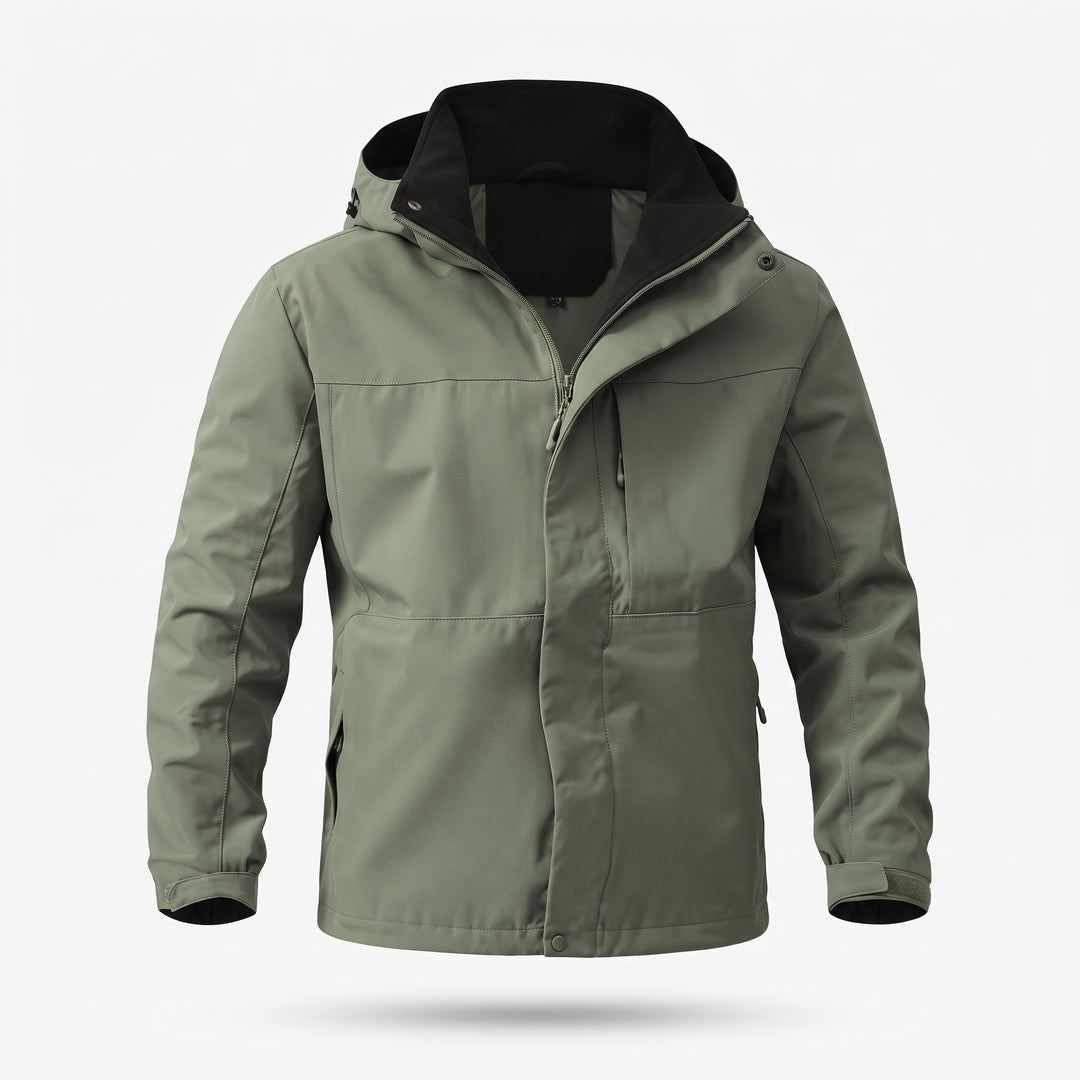 Herrars Vattenavvisande Huva Softshell Jacka – Flexibel Utomhuslager för Pendling och Promenader